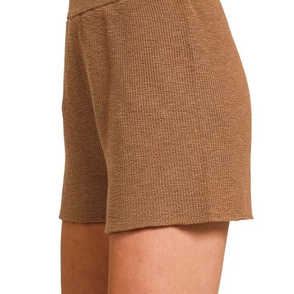 Zenana Round Neck Knit Top and Shorts Sweater Set - Picture 6 of 7